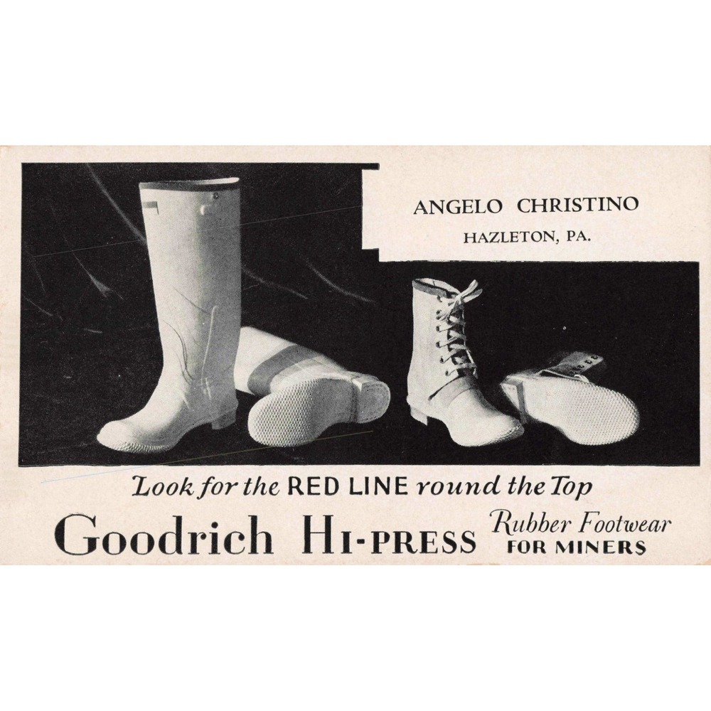 Vtg Goodrich Hi-Press Ink Blotter Hazleton PA Mining Boots Angelo Christino - Picture 1 of 2